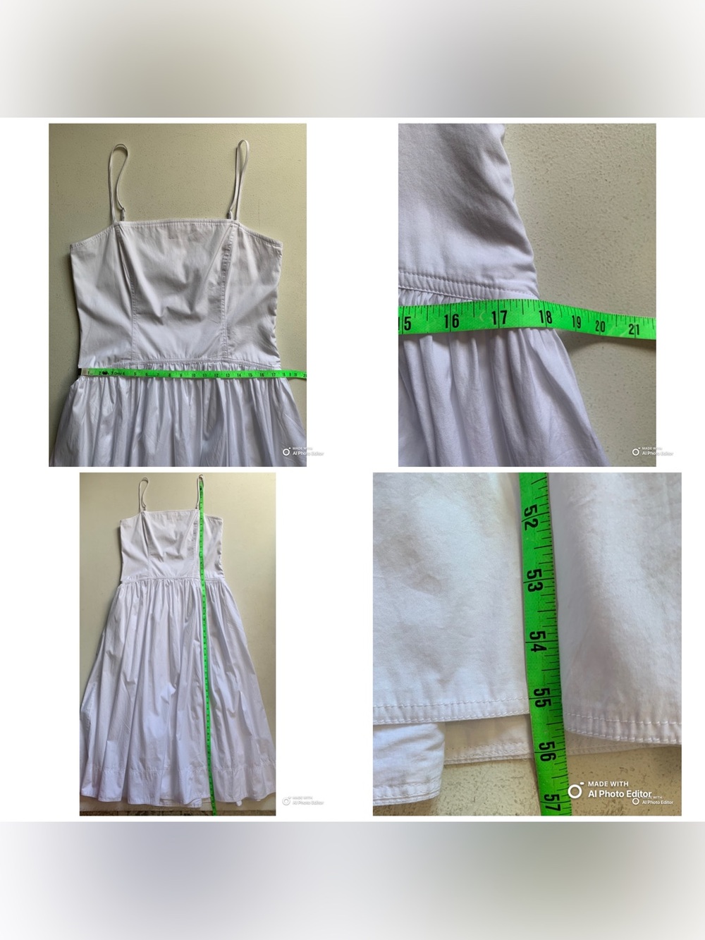Madewell White Poplin Seamed Maxi Dress Size 14 NWT White Cotton Summer Dress - Picture 17 of 17